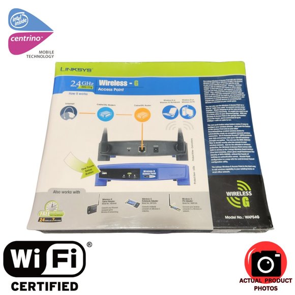 Linksys Wireless-G Access Point WAP54G - Wireless access point - Ethernet, Fast - Picture 3 of 8